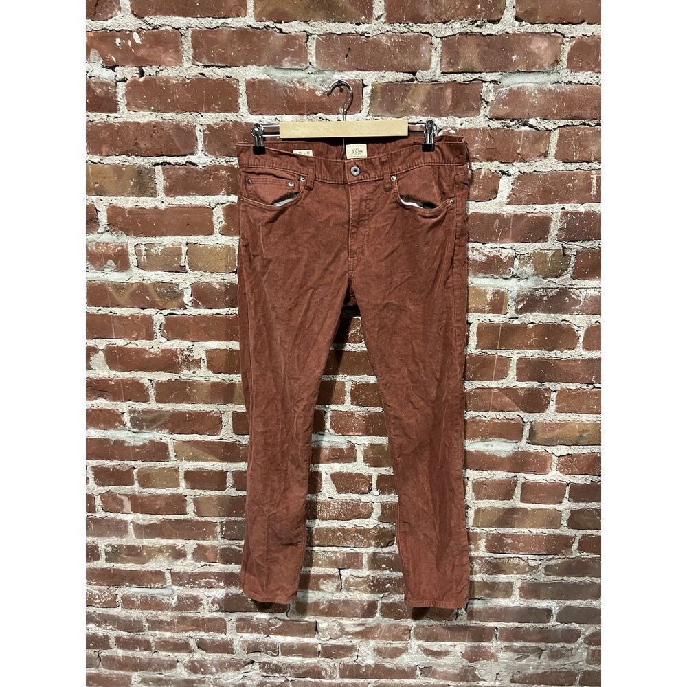 J. Crew 484 Mens Orange Ribbed Corduroy Straight Leg Pants Size 33 x 32